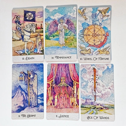 78 Pcs Tarot Cards Drawn with Ball Pens Printed on 350GSM Double-embossed Cardstock 12*7cm Rediscovered Classic Tarot Deck Good Vibrations