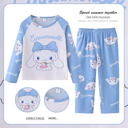 New Pajamas Boys Girls Pajamas Stitch Clothing Sets Kids Long Sleeve +Pant 2 Pieces Children Home Clothing Girl Nightgown Pjs Good Vibrations