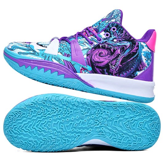 Mens Basketball Shoes Non-Slip Breathable Outdoor Sneakers Fashion Graffiti Sports Training Shoes for Running Walking Good Vibrations