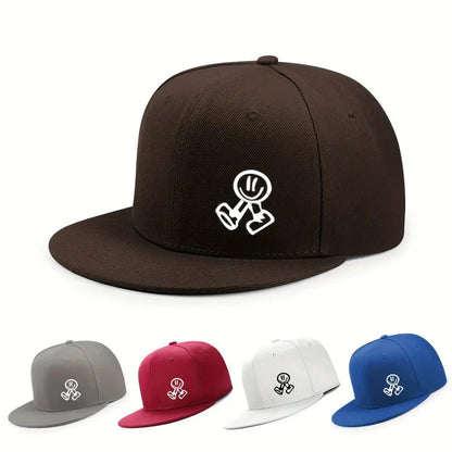 Hats for women in spring and summer, outdoor flat brimmed hats for men, hardtop breathable wide brimmed hip-hop hats, American s Good Vibrations