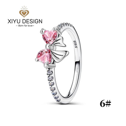 925 Sterling Silver Red Heart-shaped Ring Earrings Necklace Charm Sparkling Women's Jewelry Gift Fashion Light Luxury Making Good Vibrations