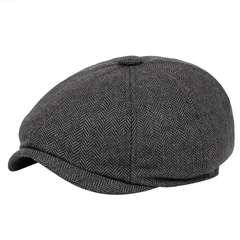 Hat Men Beret Cabbie Driving Hunting Caps Vintage Tweed Blinders Berets Flat Peaked Cap Street Hats for Men Women Good Vibrations
