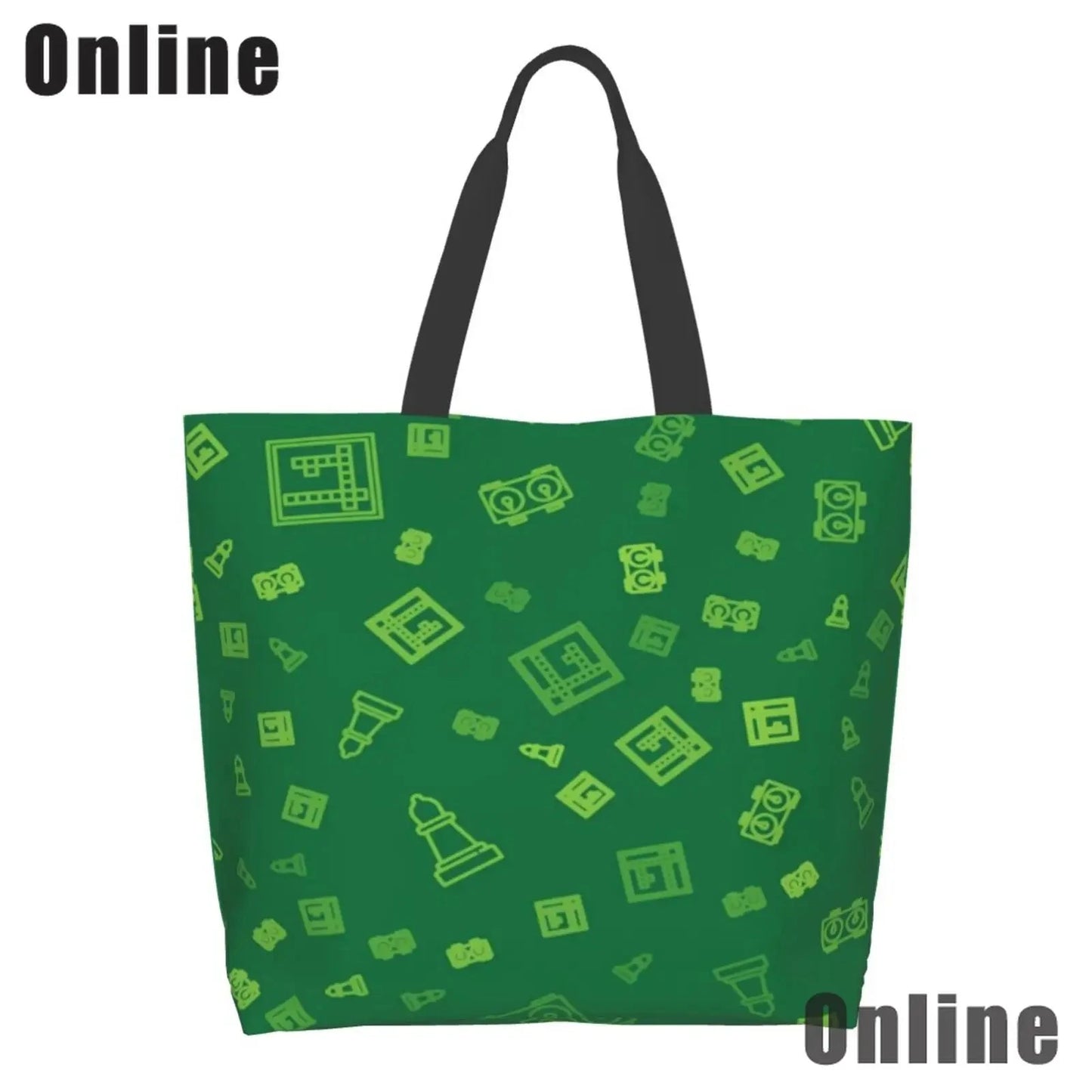 I Love Bingo Game Funny Handbags Shoulder Bags Casual Shopping Girls Tote Bag for Women Folding Reusable Shopping Bags Good Vibrations