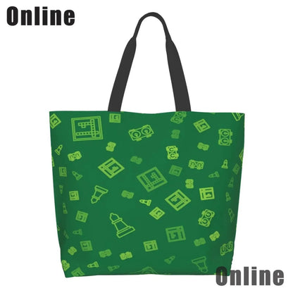 I Love Bingo Game Funny Handbags Shoulder Bags Casual Shopping Girls Tote Bag for Women Folding Reusable Shopping Bags Good Vibrations