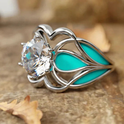 2026 Aesthetic Enamel Flower Finger Ring for Women Wedding Party New 2026  Silver Color Luxury Cubic Zirconia Jewelry Gift Good Vibrations