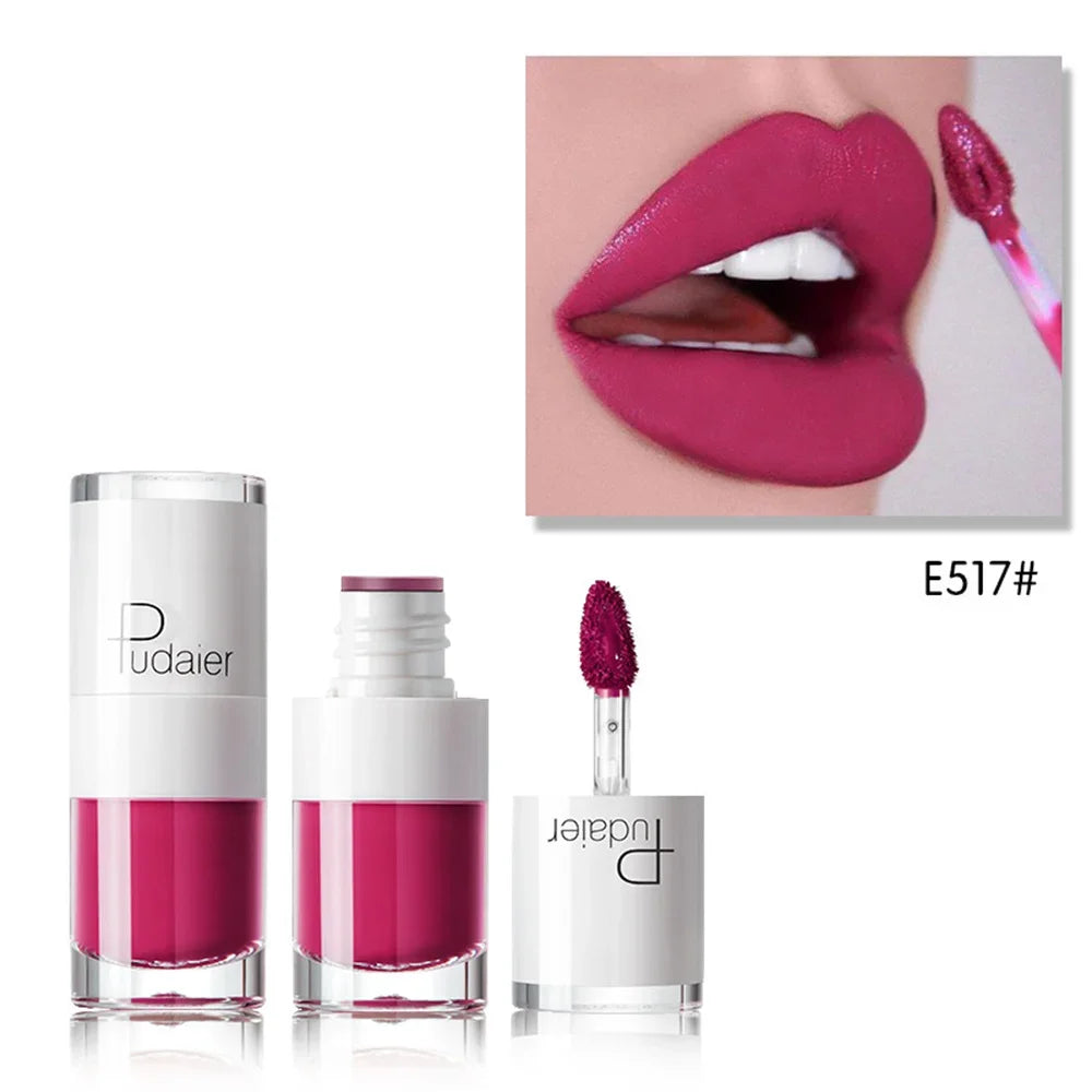 1PC Sexy Pink Women's Lipstick 16 Colors Lasting Waterproof Liquid Pencil Matte Liquid Lipsticks Makeups Non-Stick Cup Lip Gloss Good Vibrations