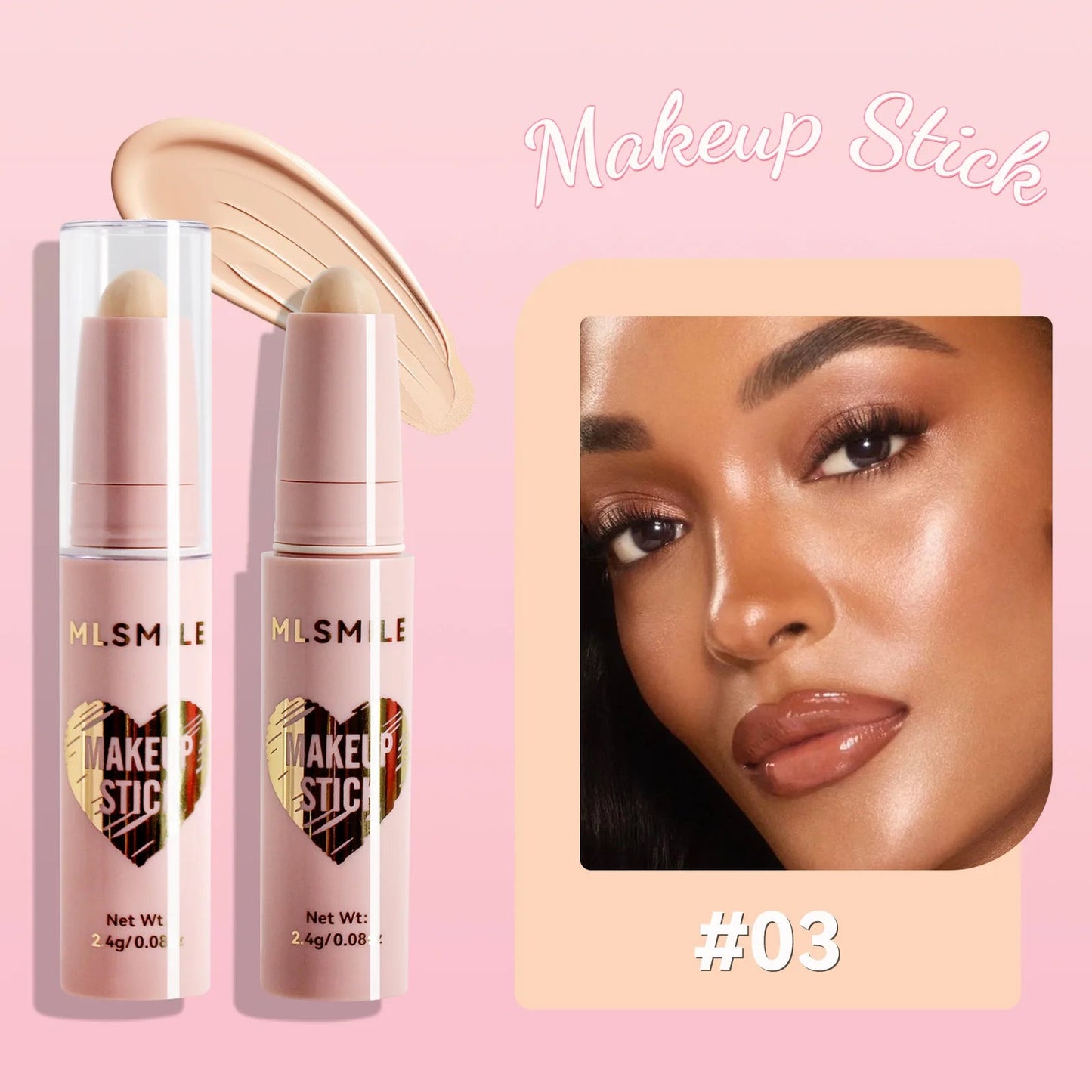MLSMILE 8 Color High Gloss Pearl Contouring Stick Face Brightening Sleeper Silkworm Pen three-dimensional Face contour Shadow Good Vibrations