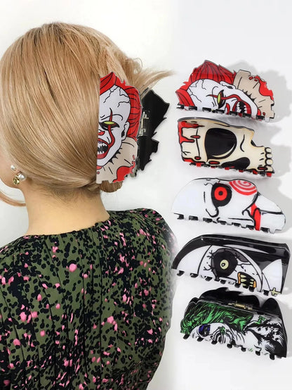 Halloween Hair Accessories Ghost Hair Clip for Women Girls Red Horns Hairpin Skull Claw Y2K Gothic Hair Jewelry 2023 New HangZhi Good Vibrations