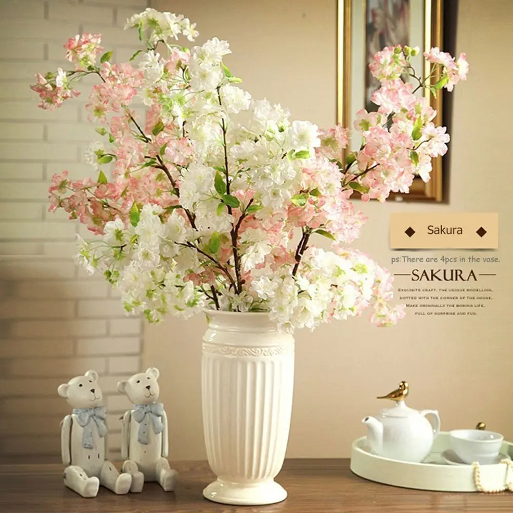 Party Table 4 Branches Wedding Decor Artificial Sakura Home Decoration Fake Flower Cherry Blossom Good Vibrations