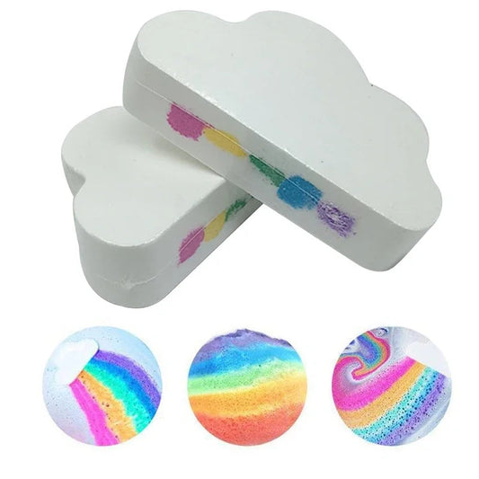 Natural Skin Care Cloud Rainbow Bath Salt Exfoliating Moisturizing Bubble Bath Bombs Ball Good Vibrations