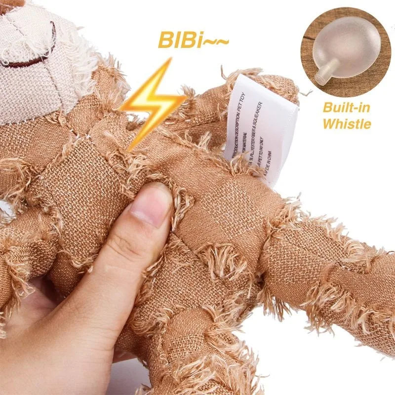 Pet Teddy Bear Soundmaking Toy Plush Interactive Dog Toys Grinding Cleaning Teeth Anti Bite Abreact Plaything Bear Pets Supplies Good Vibrations