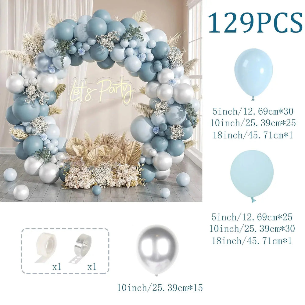 Blue Balloon Garland Arch Kit Macaron Light Blue Balloon Wedding Boy Baby Shower Ocean Birthday Party Decoration Kids Ballons Good Vibrations