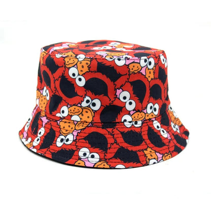 New Bucket Hat Hip Hop Men Cartoon Print Fisherman Caps Streetwear Double-sided Hats For Women Beach Cap Unisex Panama Hat Good Vibrations