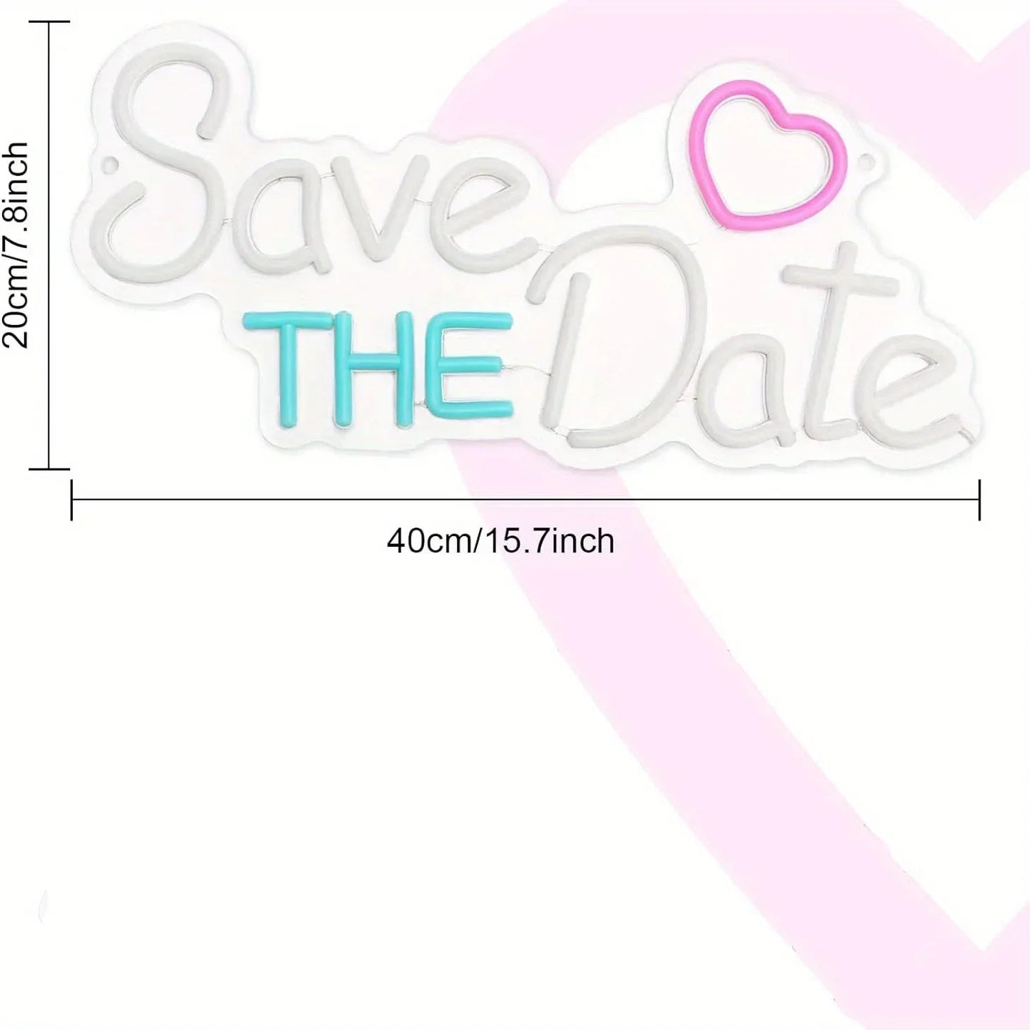 Save The Date Neon Sign Wedding Led Light Up Sign for Festival Birthday Wedding Party Lover Room Decor Kids Friend Gift Good Vibrations