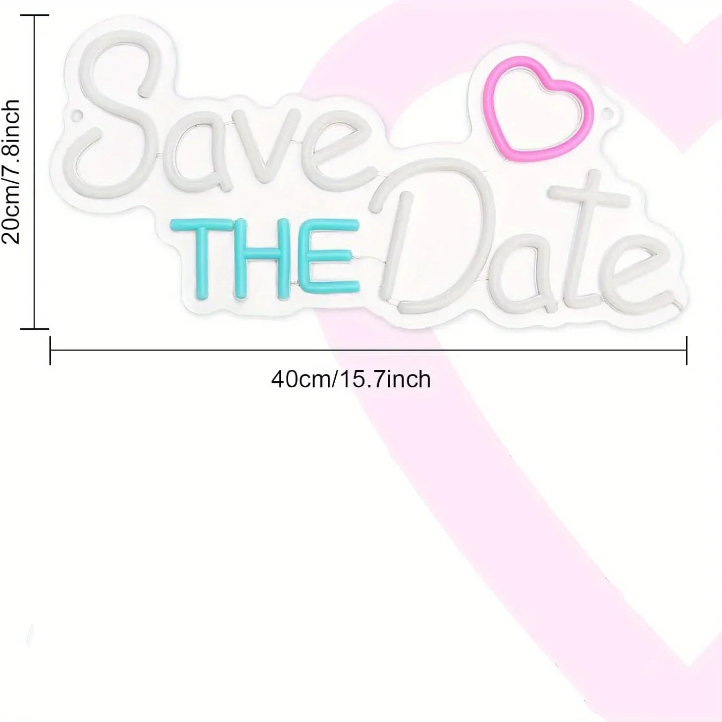 Save The Date Neon Sign Wedding Led Light Up Sign for Festival Birthday Wedding Party Lover Room Decor Kids Friend Gift Good Vibrations