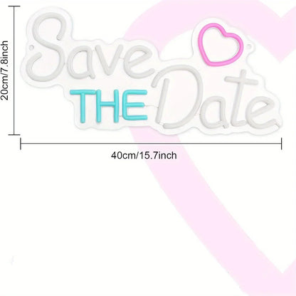 Save The Date Neon Sign Wedding Led Light Up Sign for Festival Birthday Wedding Party Lover Room Decor Kids Friend Gift Good Vibrations