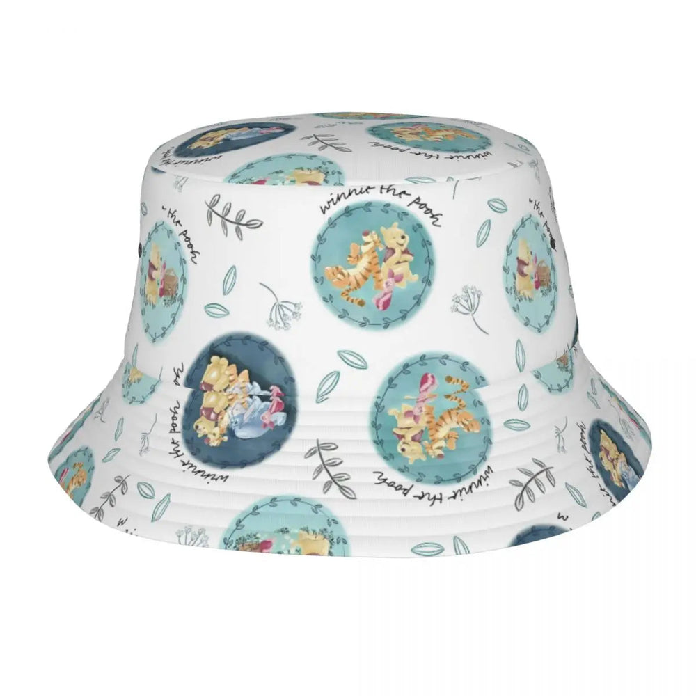 Vocation Getaway Headwear Winnie The Pooh Merch Bucket Hat Unique Women Men Sun Bob Hats Good Vibrations