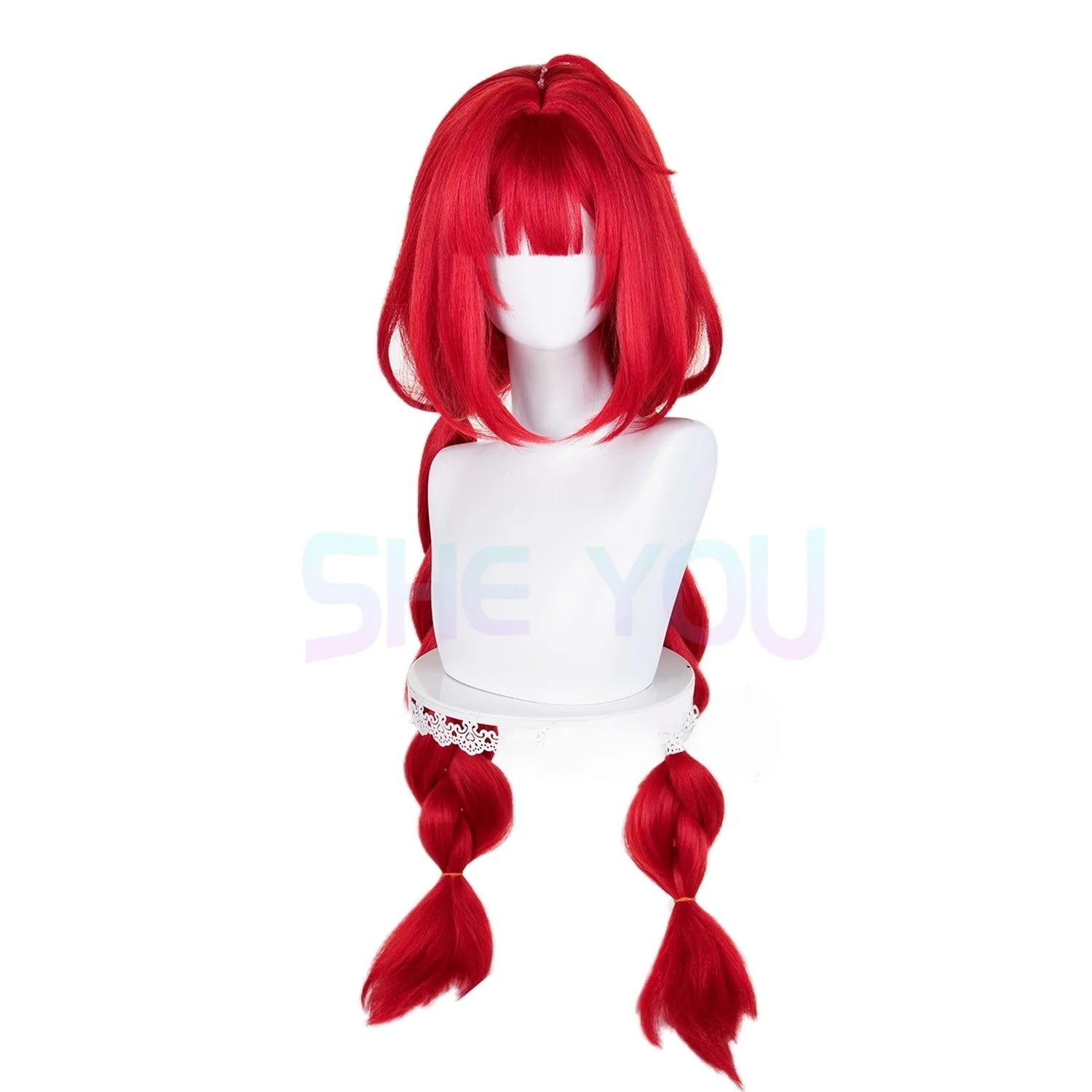 ZZZ Ukinami Yuzuha Cosplay Wig 100cm Long Red Wig Cosplay Anime Heat Resistant Synthetic Wig for Halloween Costume Good Vibrations