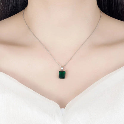 925 Sterling Silver  Elegant Jewelry Sets Ring Earrings Necklace For Women Rectangle Geometry Zircon Wedding Accessories Good Vibrations Adult Super Store