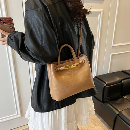 2025 Spring Designer-Inspired Small Square Bag Minimalist Luxury Leather Shoulder Crossbody Purse for Women Good Vibrations