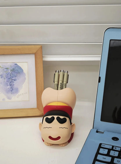 Crayon Shin-chan Pen Holder Funny Butt Desk Organizer Gift for Best Friend Kids Birthday Office Decor Funny Pen Holder Gift Good Vibrations