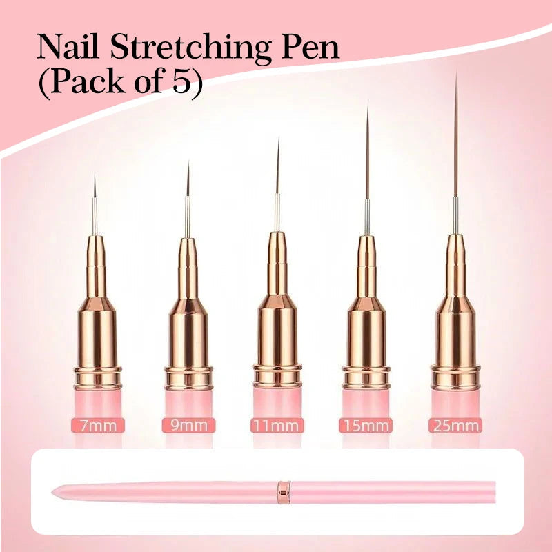 5pcs Nail Art Liner Brush Set UV Gel Nail Brushes Kits French Stripe Line Painting Drawing Flower Pen Professional Manicure Tool Good Vibrations