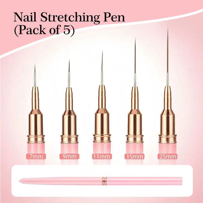 5pcs Nail Art Liner Brush Set UV Gel Nail Brushes Kits French Stripe Line Painting Drawing Flower Pen Professional Manicure Tool Good Vibrations