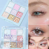 Dream Girl Eyeshadow Palette 9 Colors Snowflake Shimmer Matte Highlights Cool Tone Eye Shadow Korean Make-up Women Cosmetic Good Vibrations