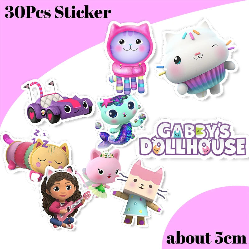 Cartoon Gabby Dollhouse Party Supplies Birthday Party Disposable Tableware Set Paper Plate Cup Napkins Baby Shower Decorations Good Vibrations
