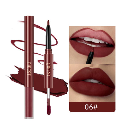 2 In 1 Double-end Lipgloss Lipliner Moisturizing Lipgloss Waterproof Long Lasting Matte Lip Liner Pen Makeup Lipliner 6 Colors Good Vibrations