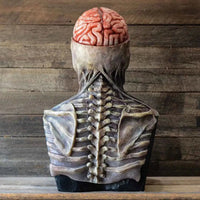 Halloween Full Face Skull Head Mask Bare Brain Horrible Movable Jaw Skeleton Latex Masks Balck Hats Cosplay Halloween Props Good Vibrations