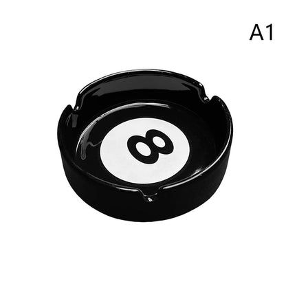 Unique Black Eight Ceramic Ashtray Perfect For Billiard Rooms Home Bars Parties Ideal Gift & Creative Birthday Presents Good Vibrations Adult Super Store