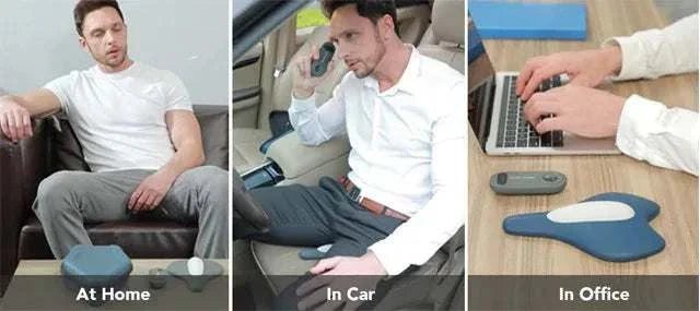 Bicycle seat look-alike massager for men and women used at home, in car, and office.