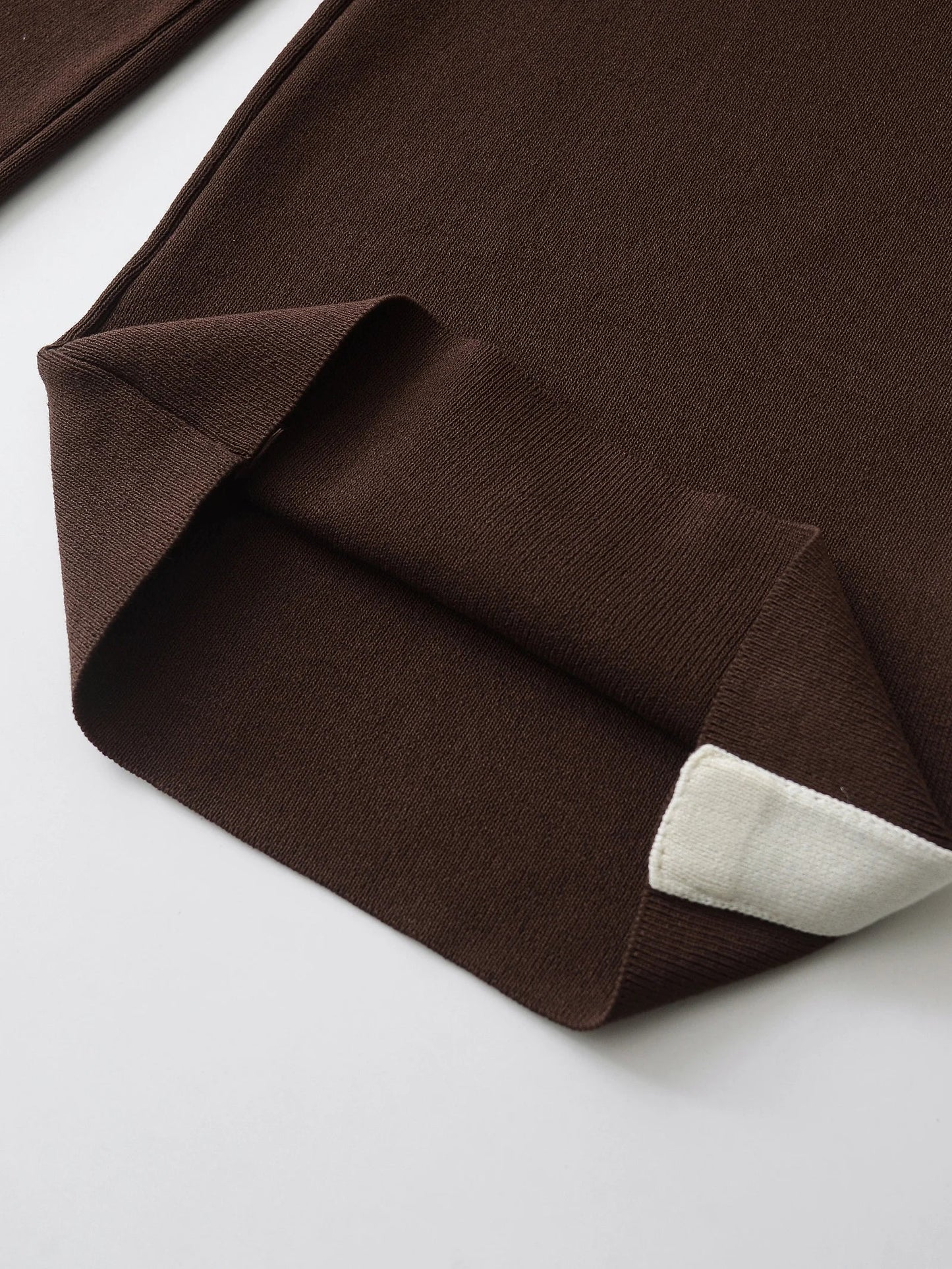 DUOPERI Women Fashion 2 Piece Sets Brown Pullover Sweatshirts & High Elastic Waist Trousers Feamle Chic Lady Pants Set Good Vibrations