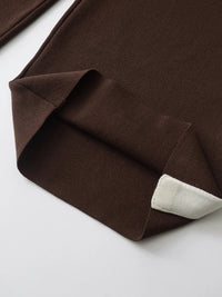 DUOPERI Women Fashion 2 Piece Sets Brown Pullover Sweatshirts & High Elastic Waist Trousers Feamle Chic Lady Pants Set Good Vibrations