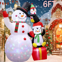 1PC Inflatable Santa & Snowman Arch with LED Lights - Festive Outdoor Christmas Decor for Yard, Lawn, and Winter Parties Good Vibrations