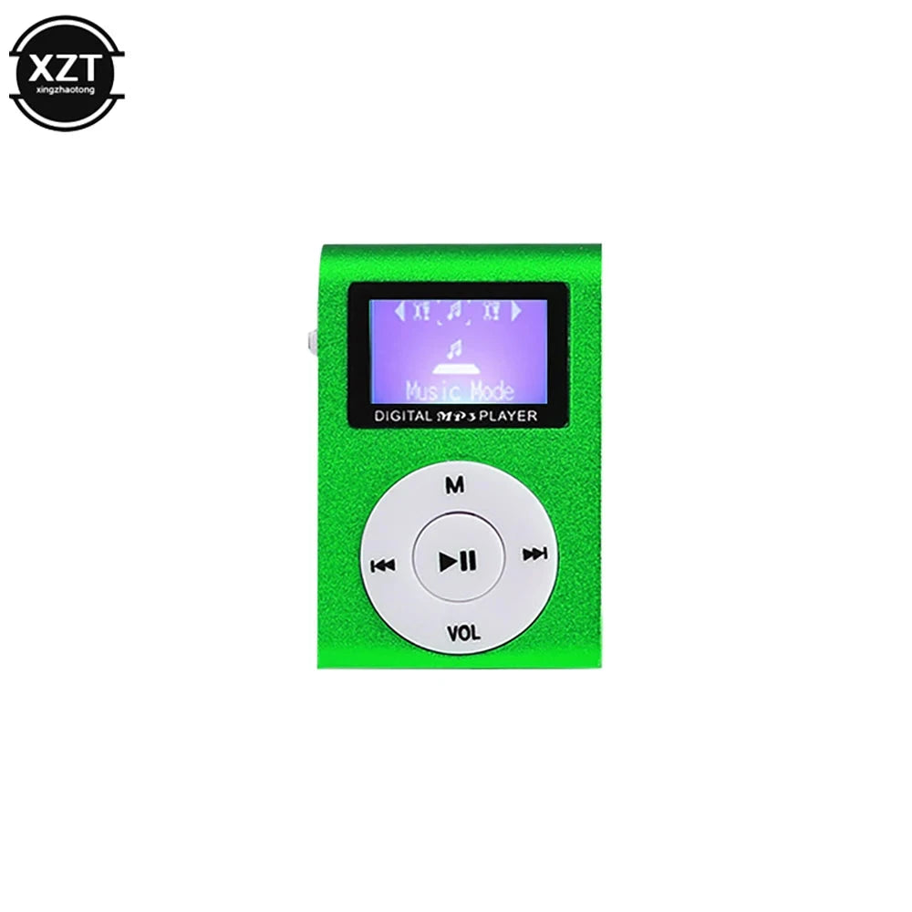 Portable MP3 Music Player Mini Metal Clip MP3 Student Walkman Support  Micro SD TF Card LCD Screen Fashion Sport Music Playe Good Vibrations