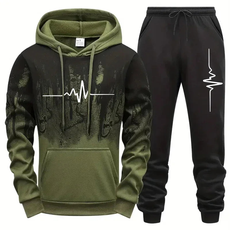 High Quality Men's Tracksuit Casual Jogging Men Versatile Sweatshirts Sweat Pants Fashion Comfort Daily Sports Simple Hoodie Set Good Vibrations