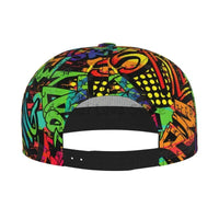 Colorful Graffiti Art Print Baseball Cap Adjustable Snapback Hat for Men Women Unisex Hip Hop Caps Flat Bill Brim Hats Good Vibrations