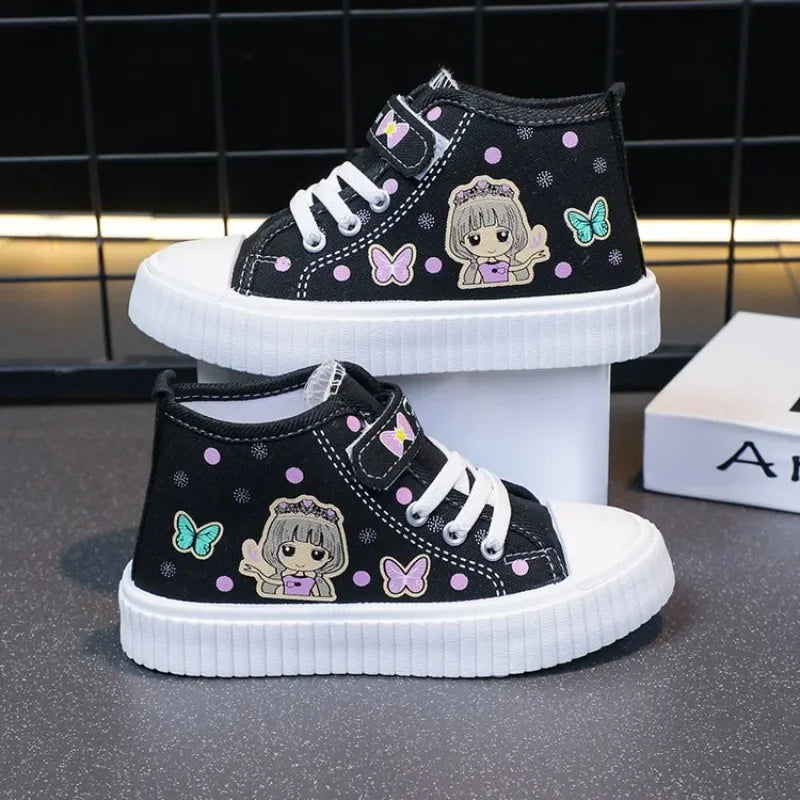 Multi Colored Kids Casual Shoes Cartoon Mid Top Anti Slip Spring Autumn Outdoor Kids Canvas Shoe Sizes 26-37 Sandalias De Mujer Good Vibrations