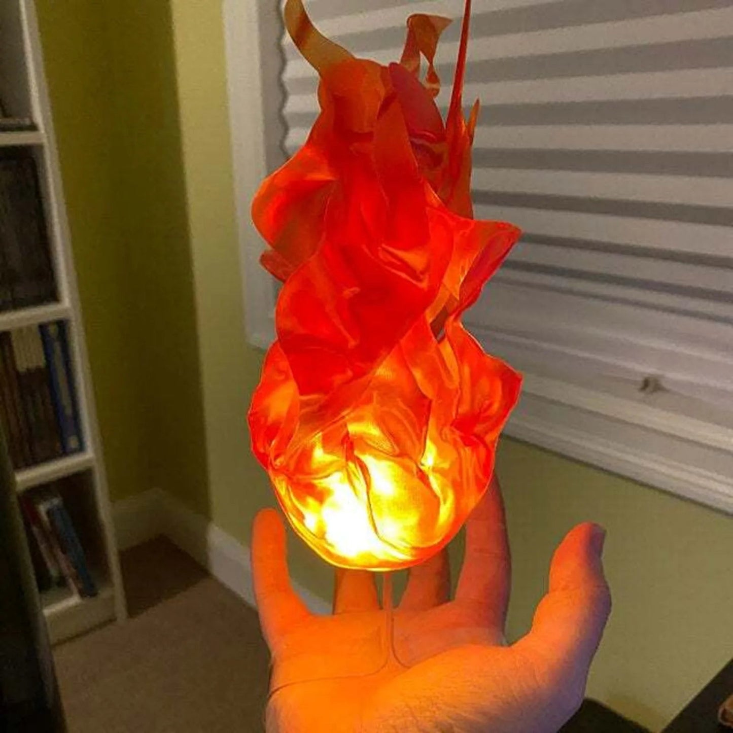 Halloween Decor Props Simulation Floating Fireball Lamp Artificial Fire Flame Atmosphere Light For Cosplay Role Play Party Good Vibrations