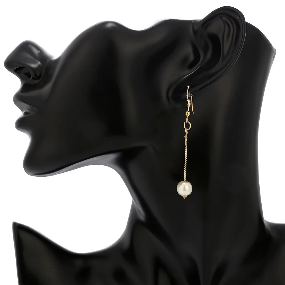 4pcs Gold-color Necklace Earring Bracelet Set Ladies Elegant Imitation-Pearls Collection Temperament Tassel Jewelry Good Vibrations Adult Super Store