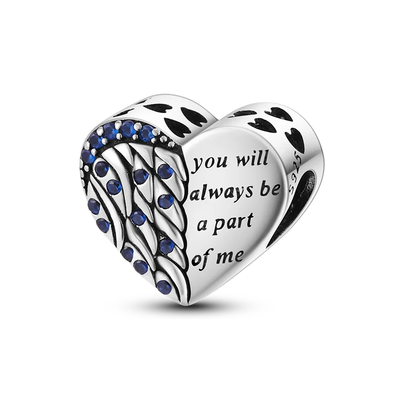 Heart Shape 925 Sterling Silver Family Lover Affection Pendant Charm Beads Fit Original Bangle Bracelet DIY Jewelry For Women Good Vibrations