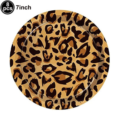 Jungle Animal Print Party Paper Plates Tiger Giraffe Leopard Disposable Plate Kids Birthday Decor Safari Themed Party Supplies Good Vibrations
