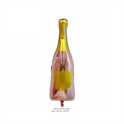 Adult Birthday Arrangement Champagne Bottle Wine Glass Shape Aluminum Film Balloon Wedding Party New Year Decoration Photo Props Good Vibrations
