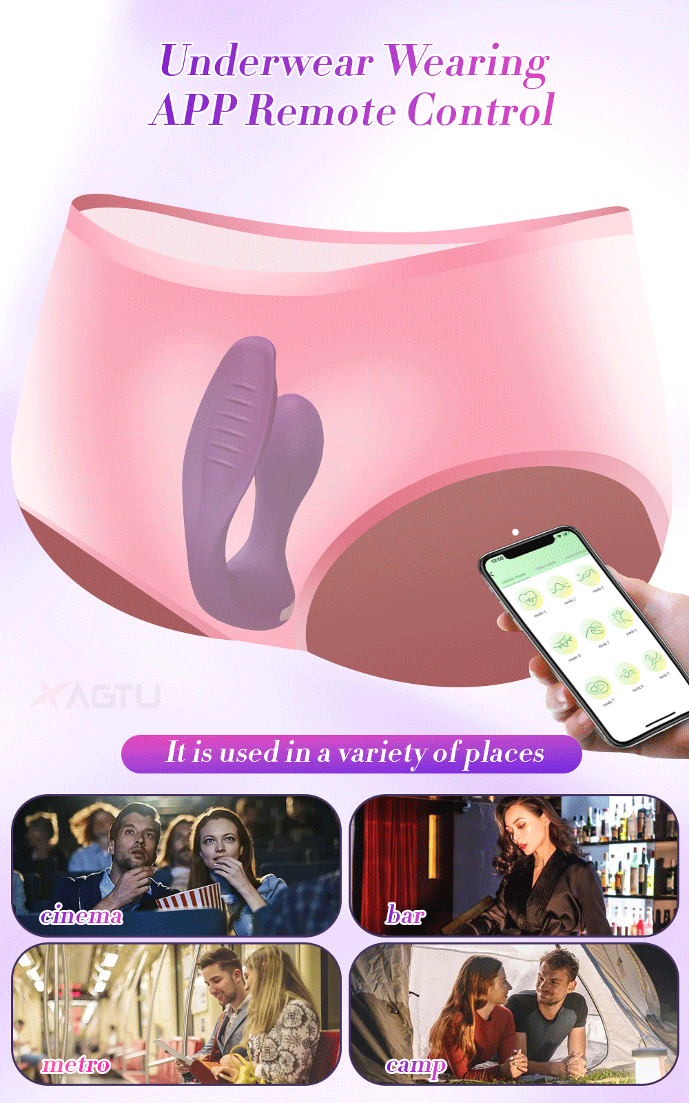 Women Dual Clit Stimulator Ended Vagina Anal Vibrator Female Masturbator Sex Toy
