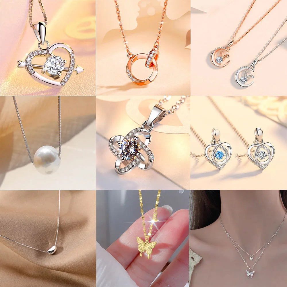 925 Sterling Silver AAA Zircon Necklace Chain High Quality Fashion Jewelry For Women Men Wedding Birthday Party Gift Good Vibrations