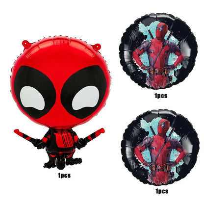 Superhero Deadpool Birthday Party Decor Disposable Tableware Plate Tablecloth Cake Topper Banner Wolverine Boy Kid Party Supplie Good Vibrations