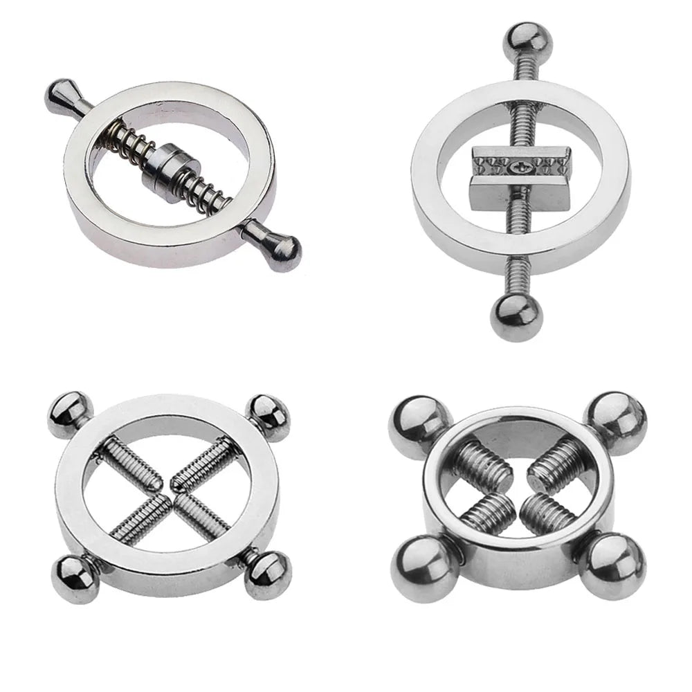 Funny Nipple Rings Stainless Steel Clip on Nipple Rings Shield Rings Barbell Ring Bar Nipple Rings Body No Piercing Jewelry Good Vibrations