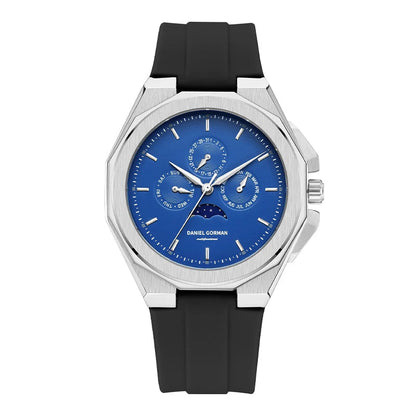 Sporty Men Wristwatch Chronograph Watch Function 3 Eyes Luminous hands Stainless Steel Case Soft Silicone Strap Reloj Good Vibrations